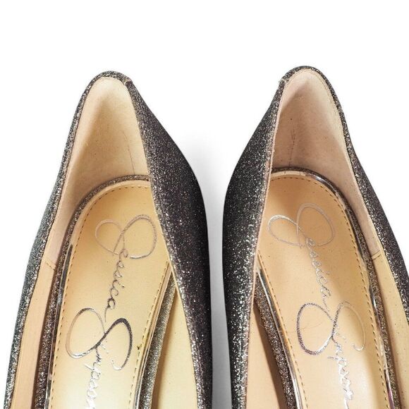 Jessica Simpson Parisah 5" Platform Pump Silver Glitter Ombre Women's 8M - Picture 10 of 11